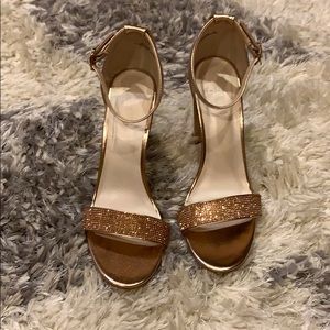 rose gold, 4 inch high heals